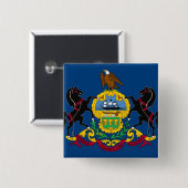 Statenvlag Pennsylvania Vierkante Button 5,1 Cm (Voorkant /achterkant)