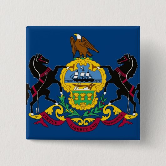 Statenvlag Pennsylvania Vierkante Button 5,1 Cm (Voorkant)