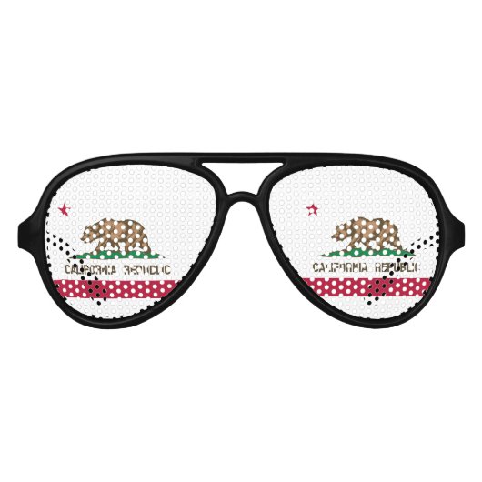 Statenvlag van Californië Aviator Zonnebril (Voorkant)