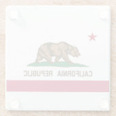 Statenvlag van Californië Glazen Onderzetter (Achterkant)