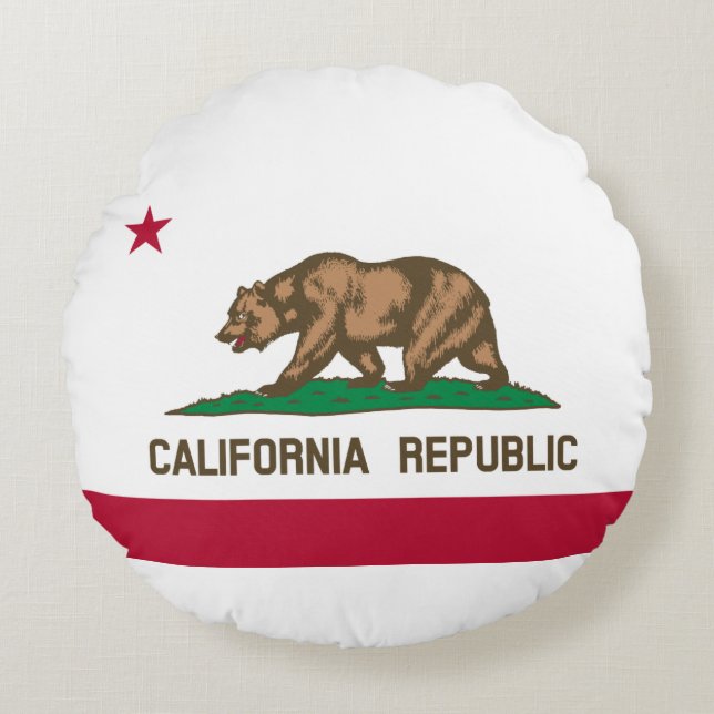 Statenvlag van Californië Rond Kussen (Voorkant)