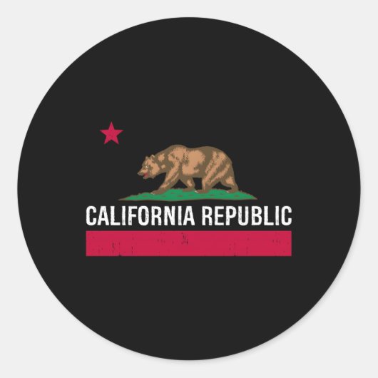 Statenvlag van Californië Ronde Sticker (Voorkant)