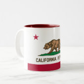 Statenvlag van Californië Tweekleurige Koffiemok (Voorkant links)
