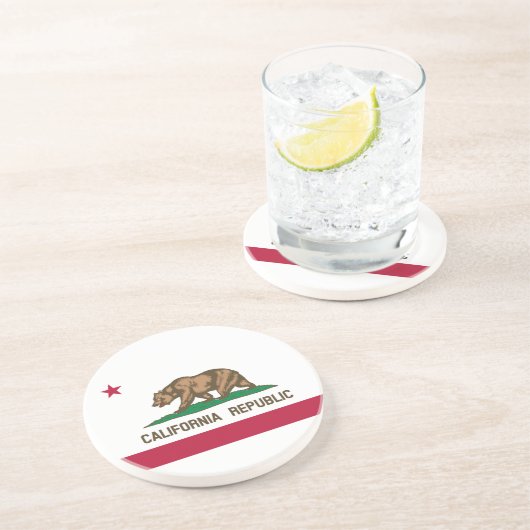 Statenvlag van Californië Zandsteen Onderzetter (Zijkant)