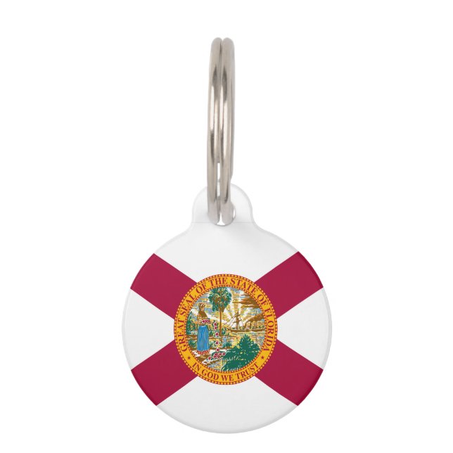 Statenvlag van Florida Huisdierpenning (Achterkant)