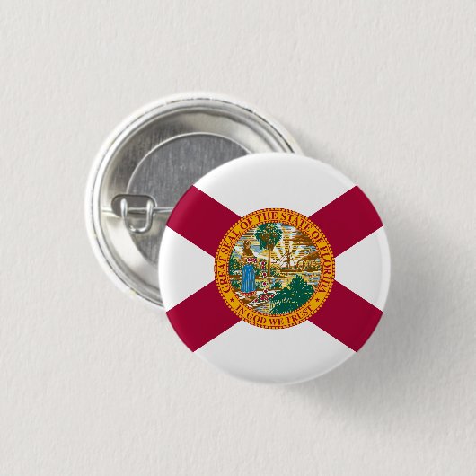 Statenvlag van Florida Ronde Button 3,2 Cm (Voorkant /achterkant)