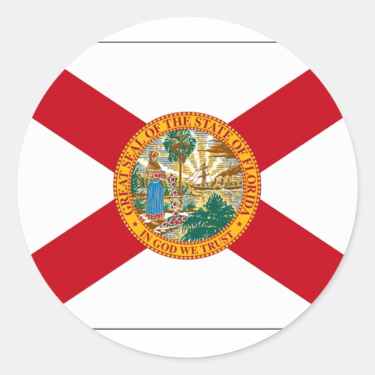 Statenvlag van Florida Ronde Sticker (Voorkant)