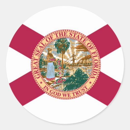 Statenvlag van Florida Ronde Sticker (Voorkant)
