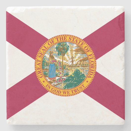 Statenvlag van Florida Stenen Onderzetter (Voorkant)