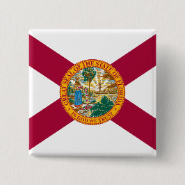 Statenvlag van Florida Vierkante Button 5,1 Cm