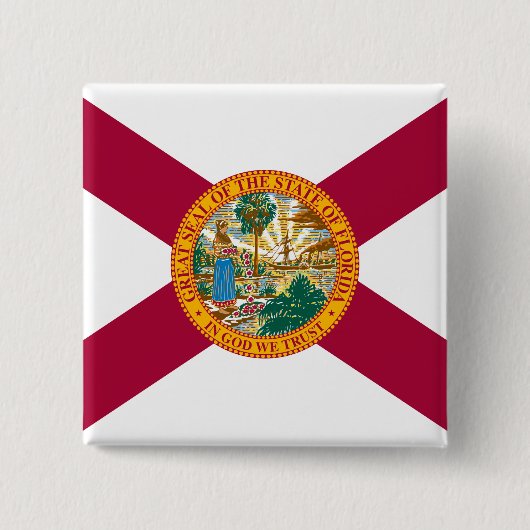 Statenvlag van Florida Vierkante Button 5,1 Cm (Voorkant)