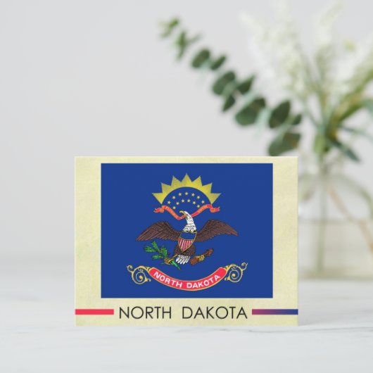 Statenvlag van North Dakota Briefkaart (Staand voorkant)