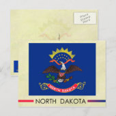 Statenvlag van North Dakota Briefkaart (Voorkant / Achterkant)