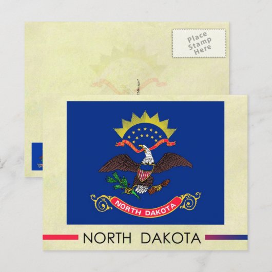 Statenvlag van North Dakota Briefkaart (Voorkant / Achterkant)