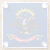 Statenvlag van North Dakota Glazen Onderzetter (Achterkant)