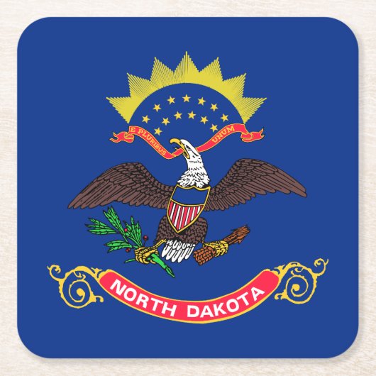 Statenvlag van North Dakota Kartonnen Onderzetters (Voorkant)