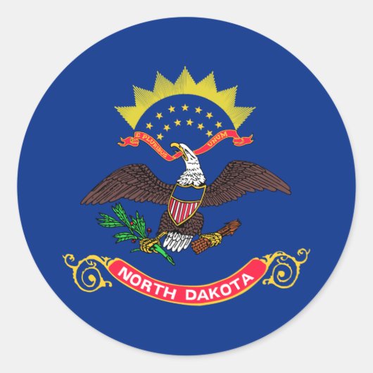 Statenvlag van North Dakota Ronde Sticker (Voorkant)