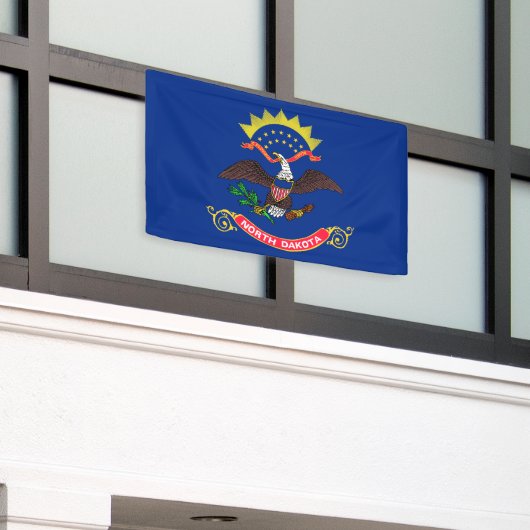 Statenvlag van North Dakota Spandoek (Buitenkant Gebouw)