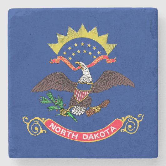 Statenvlag van North Dakota Stenen Onderzetter (Voorkant)