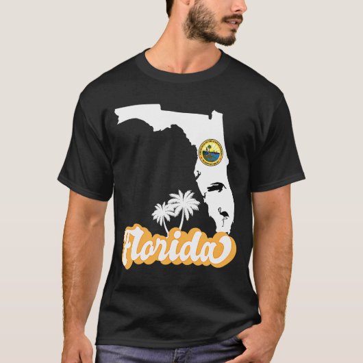 Stateoverzicht van Florida met FL-zegel T-shirt (Voorkant)