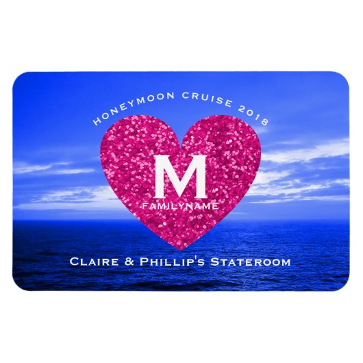 Stateroom deur marker huwelijksreis cruise roze ha magneet (Horizontaal)