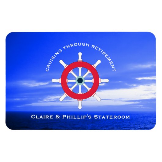 Stateroom deurmarker gepersonaliseerde pensionerin magneet (Horizontaal)