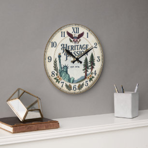 Stateside Styles Heritage Amerikaanse Adelaar Wand Grote Klok