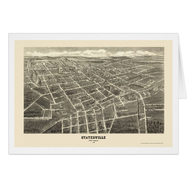 Statesville, NC Panoramic Map - 1907 (Voorkant Horizontaal)