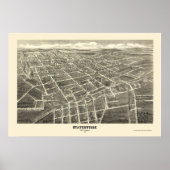Statesville, NC Panoramic Map - 1907 Poster (Voorkant)