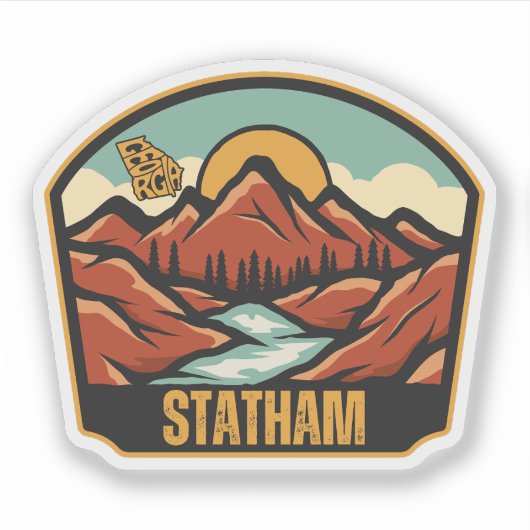 Statham, Georgië Sticker (Voorkant)
