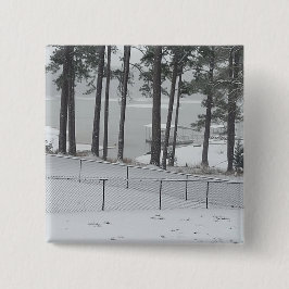 'Static Snow' metalen knop Vierkante Button 5,1 Cm