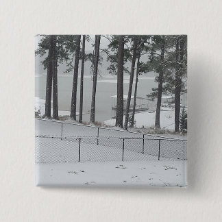 'Static Snow' metalen knop Vierkante Button 5,1 Cm