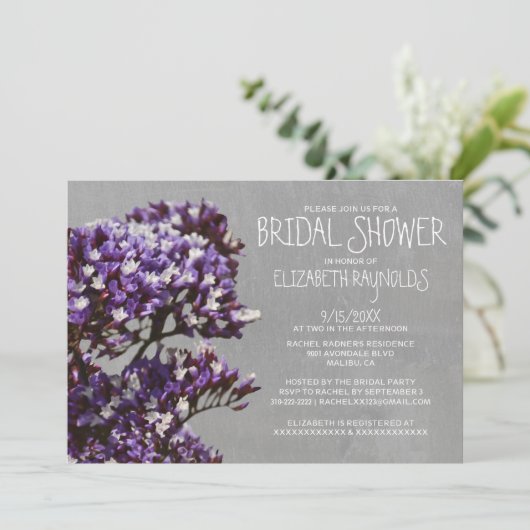 Statice Bridal Shower Invitations Kaart (Staand voorkant)