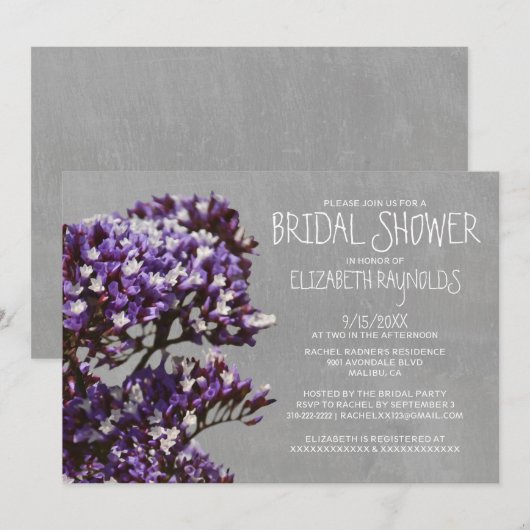 Statice Bridal Shower Invitations Kaart (Voorkant / Achterkant)