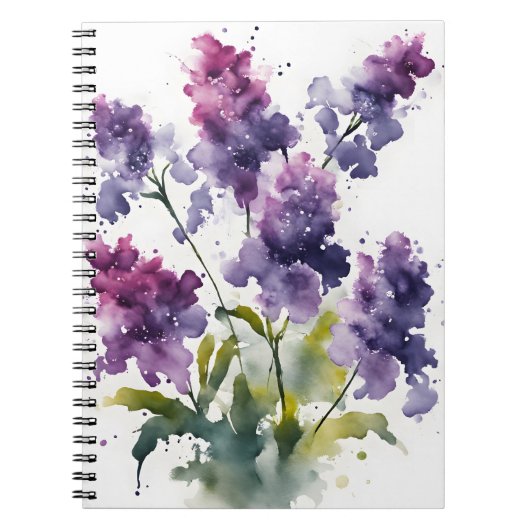 Statice - Watercolor bloemen Notitieboek (Voorkant)
