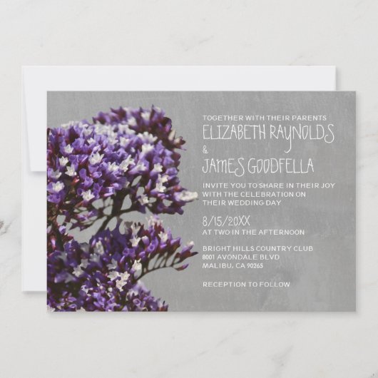 Statice Wedding Invitations Kaart (Voorkant)
