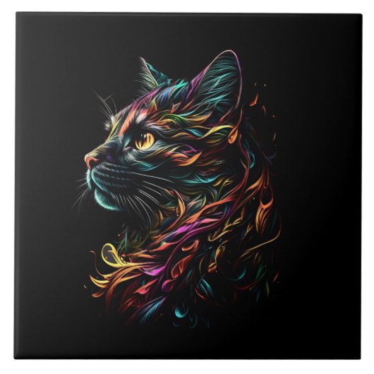 Statie Feline profiel Tegeltje (Voorkant)