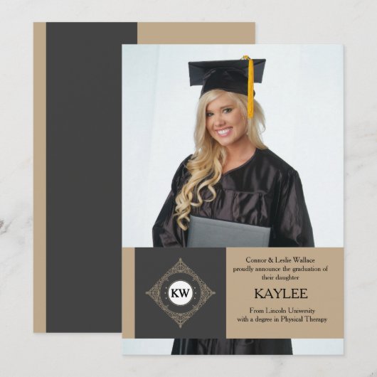 Statig Beginfoto Afstudeeraankondiging Aankondiging (Voorkant / Achterkant)