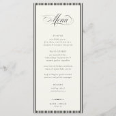 STATIG Calligrafie Strepen Bruiloft Menu (Voorkant)
