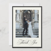 STATIGE CALLIGRAFIE Huwelijksfoto Bedankkaart (Voorkant)