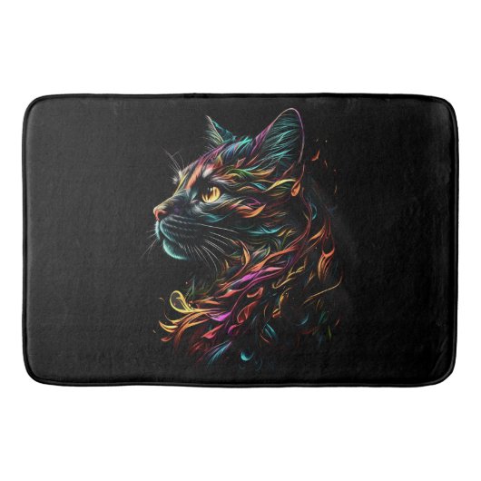 Statige kattenprofiel badmat (Voorkant)
