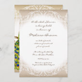 statige pauw werveltak bruiloft uitnodiging (Voorkant / Achterkant)