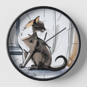 Statige, waardige kat in stads kunst (Voorkant)