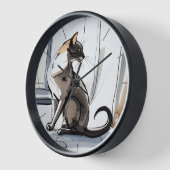 Statige, waardige kat in stads kunst (Hoek)