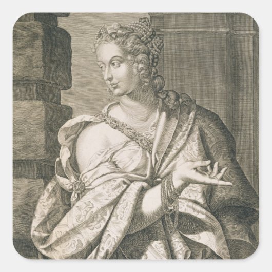 Statilia Messalina derde vrouw van Nero (graving) Vierkante Sticker (Voorkant)