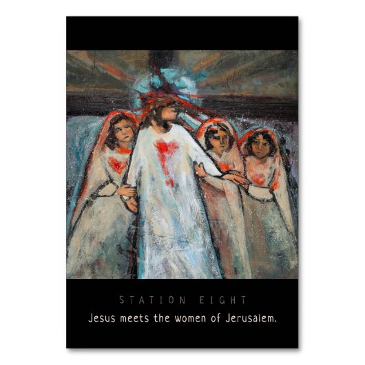 Station Acht, Jezus ontmoet vrouwen, Prayer Card Kaart (Voorkant)