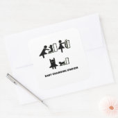 Station baby wijzigen vierkante sticker (Envelop)