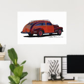 Station Cadillac 1941 Wagon/Woody Poster (Thuiskantoor)