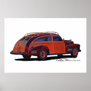 Station Cadillac 1941 Wagon/Woody Poster