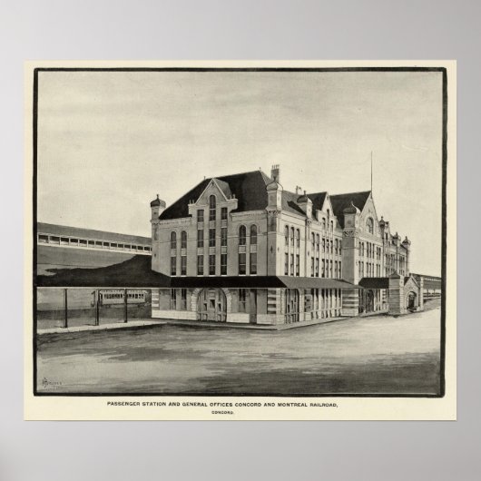 Station, Concord & Montreal Railroad, Concord Poster (Voorkant)